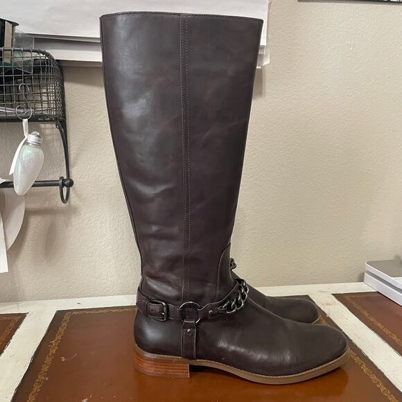 Coach Dark Brown Heeled Boots - Picture 1 of 16